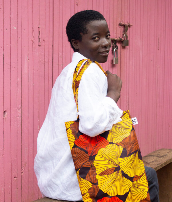Classic Everyday Cotton Tote Bag — Recycled plastic and African wax cotton