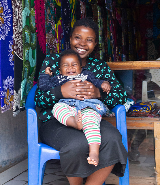 Our Local Wax Cotton Supplier Justina (and baby Lughano!)