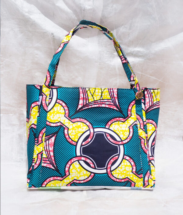 Weekend Beach Bag — Recycled plastic and African wax cotton